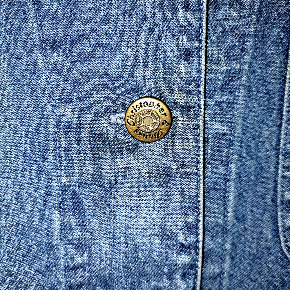 EUC Christopher & Banks Jean Jacket Sz L Embroidered. Cottage Core Teacher - Picture 6 of 9